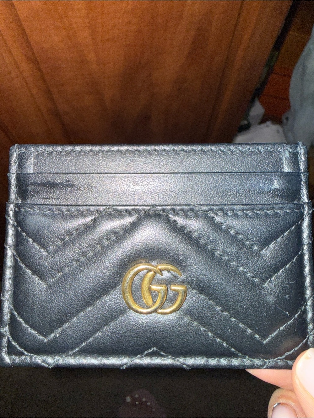 Gucci Black Quilted Leather Card Case with Gold Double G - Picture 5 of 5